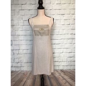 Dress BodyCon SZ M Beige Cotton blend Made in USA